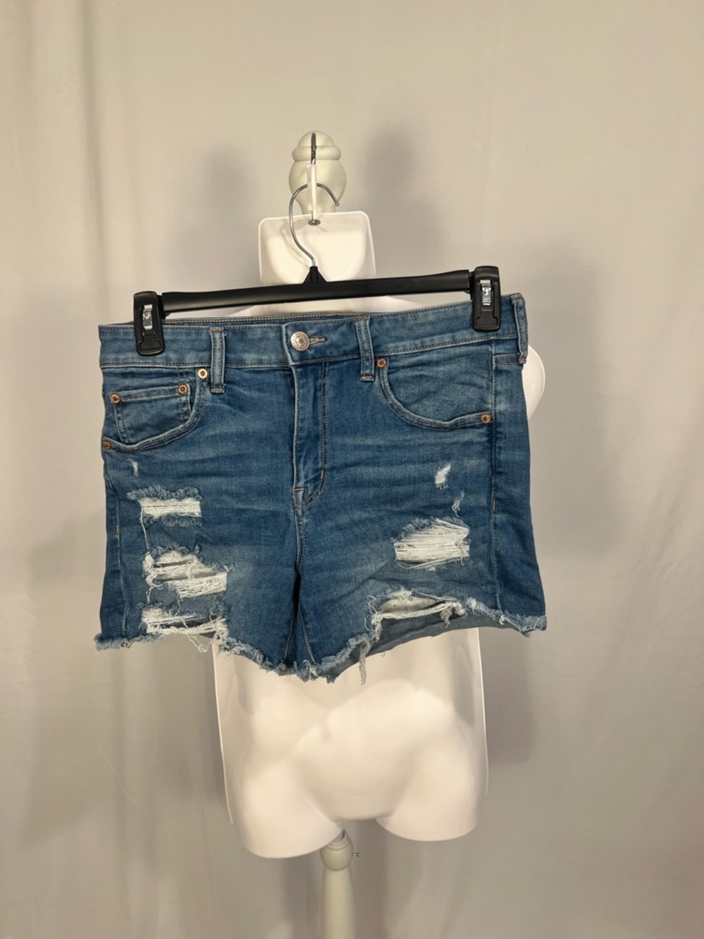 American Eagle Outfitters Distressed Blue Denim Cutoff Shorts